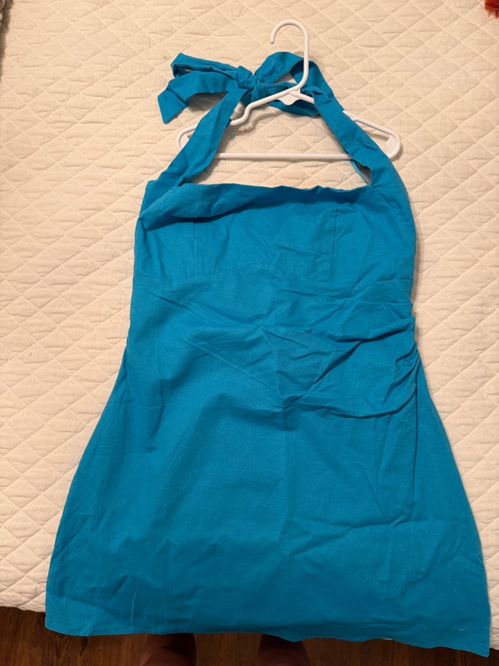 Turquoise Halter Summer Dress